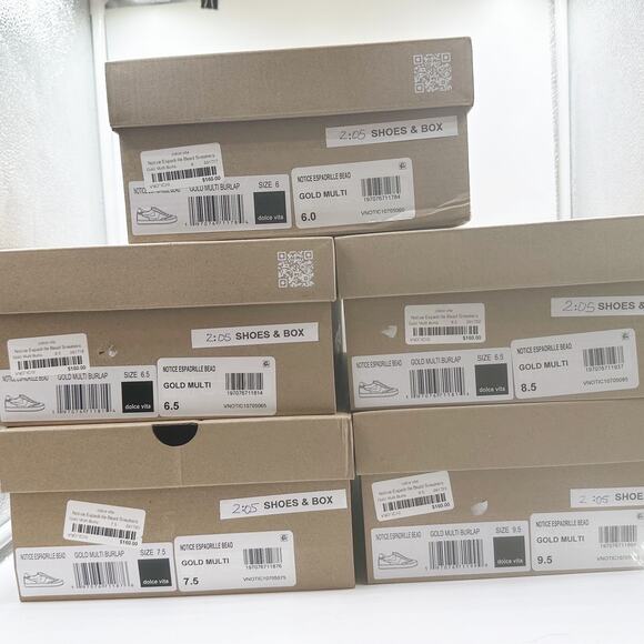 dolce vita Notice Espadrille Bead Sneakers Gold Multi Burlap 9.5 CREAM VNOTIC10 - Picture 7 of 7